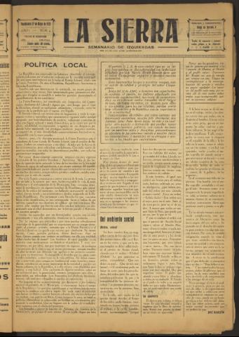 'La Sierra : Semanario de Izquierdas' - Año I Número 4 - 1931 mayo 27