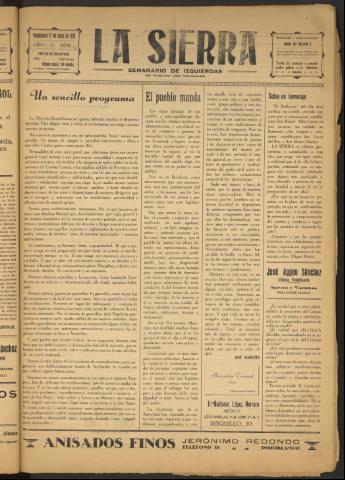 'La Sierra : Semanario de Izquierdas' - Año I Número 7 - 1931 junio 17