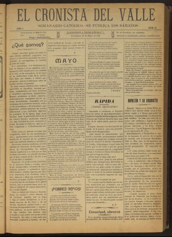'El Cronista del Valle' - Época 1ª Año I Número 13 - 1910 mayo 28
