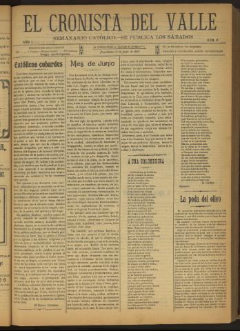 'El Cronista del Valle' - Época 1ª Año I Número 15 - 1910 junio 11