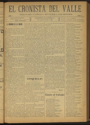 'El Cronista del Valle' - Época 1ª Año I Número 17 - 1910 junio 25