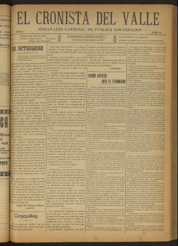 'El Cronista del Valle' - Época 1ª Año I Número 35 - 1910 octubre 29