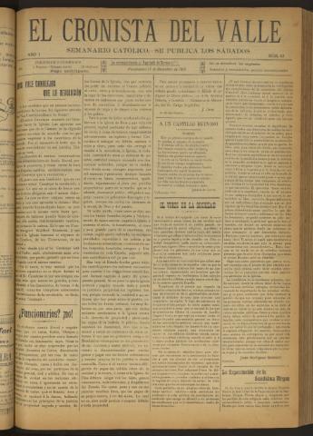 'El Cronista del Valle' - Época 1ª Año I Número 42 - 1910 diciembre 17