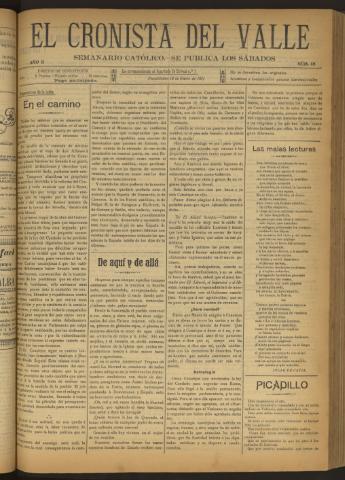 'El Cronista del Valle' - Época 1ª Año II Número 46 - 1911 enero 14