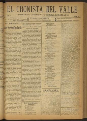 'El Cronista del Valle' - Época 1ª Año II Número 50 - 1911 febrero 11