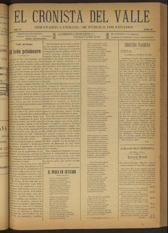 'El Cronista del Valle' - Época 1ª Año II Número 62 - 1911 mayo 06