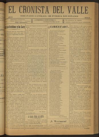 'El Cronista del Valle' - Época 1ª Año II Número 63 - 1911 mayo 13