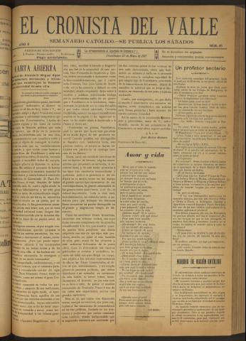 'El Cronista del Valle' - Época 1ª Año II Número 65 - 1911 mayo 27