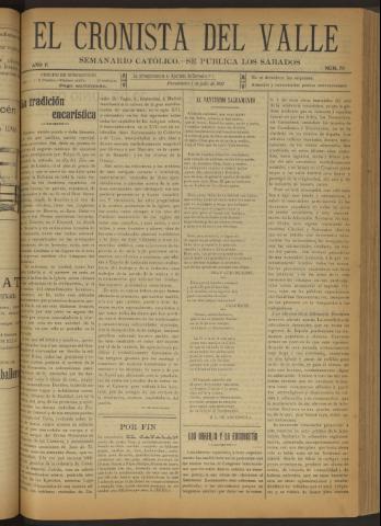 'El Cronista del Valle' - Época 1ª Año II Número 70 - 1911 julio 01