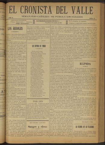 'El Cronista del Valle' - Época 1ª Año II Número 72 - 1911 julio 15