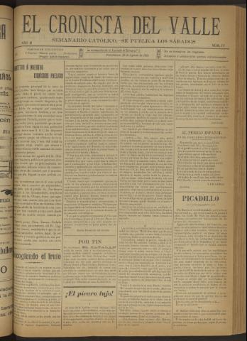 'El Cronista del Valle' - Época 1ª Año II Número 77 - 1911 agosto 19