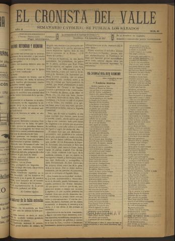 'El Cronista del Valle' - Época 1ª Año II Número 80 - 1911 septiembre 09