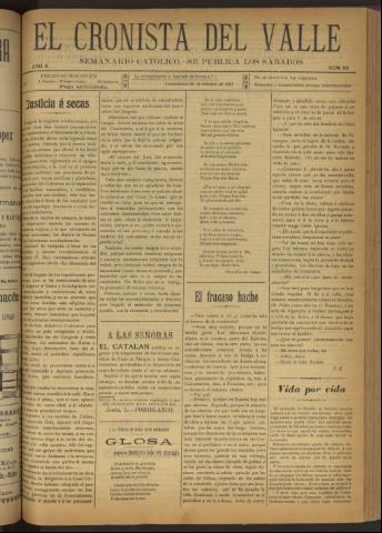 'El Cronista del Valle' - Época 1ª Año II Número 86 - 1911 octubre 21