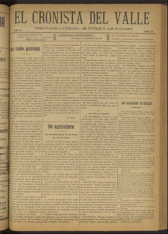 'El Cronista del Valle' - Época 1ª Año II Número 92 - 1911 diciembre 02