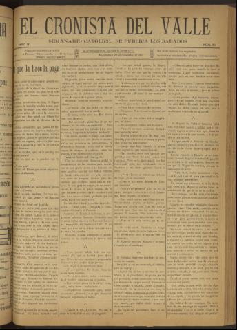 'El Cronista del Valle' - Época 1ª Año II Número 96 - 1911 diciembre 30