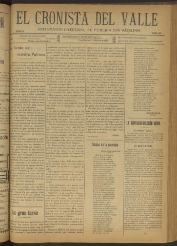 'El Cronista del Valle' - Época 1ª Año III Número 102 - 1912 febrero 10