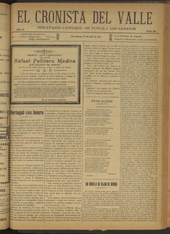 'El Cronista del Valle' - Época 1ª Año III Número 126 - 1912 julio 27