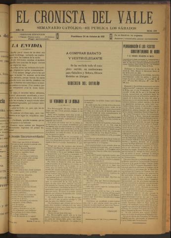 'El Cronista del Valle' - Época 1ª Año III Número 139 - 1912 octubre 26
