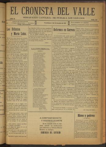 'El Cronista del Valle' - Época 1ª Año III Número 140 - 1912 noviembre 02