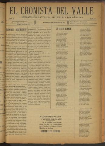 'El Cronista del Valle' - Época 1ª Año III Número 141 - 1912 noviembre 09