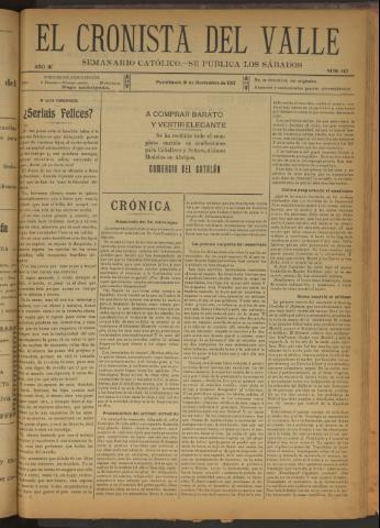 'El Cronista del Valle' - Época 1ª Año III Número 142 - 1912 noviembre 16