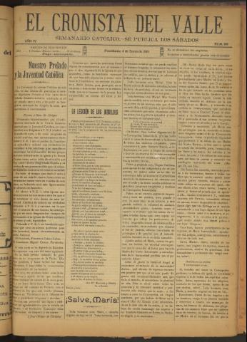 'El Cronista del Valle' - Época 1ª Año IV Número 149 - 1913 enero 04