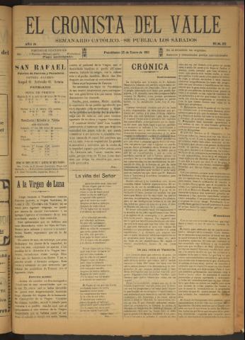 'El Cronista del Valle' - Época 1ª Año IV Número 152 - 1913 enero 25