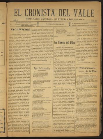 'El Cronista del Valle' - Época 1ª Año IV Número 158 - 1913 marzo 08