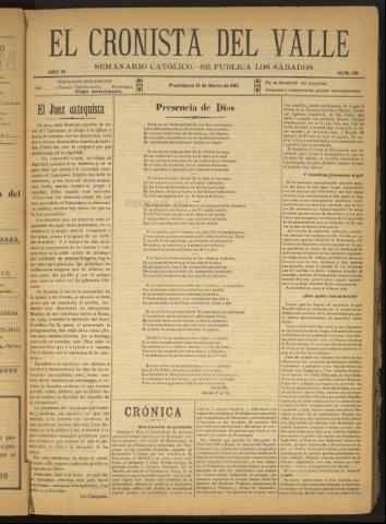'El Cronista del Valle' - Época 1ª Año IV Número 159 - 1913 marzo 15