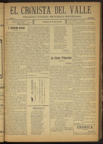 'El Cronista del Valle' - Época 1ª Año IV Número 169 - 1913 mayo 24