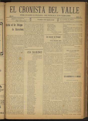 'El Cronista del Valle' - Época 1ª Año IV Número 181 - 1913 agosto 16