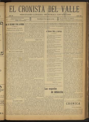 'El Cronista del Valle' - Época 1ª Año IV Número 182 - 1913 agosto 23