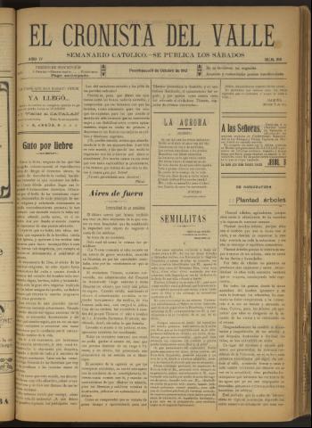 'El Cronista del Valle' - Época 1ª Año IV Número 190 - 1913 octubre 18