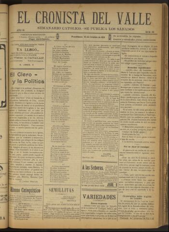 'El Cronista del Valle' - Época 1ª Año IV Número 191 - 1913 octubre 25