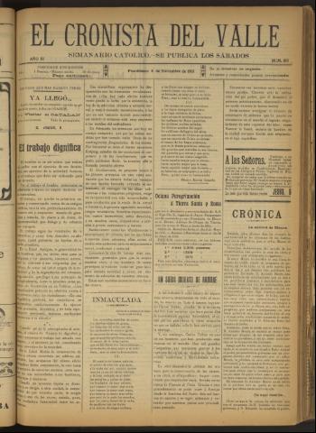 'El Cronista del Valle' - Época 1ª Año IV Número 193 - 1913 noviembre 08