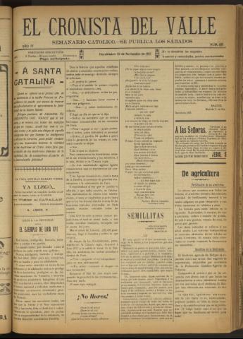'El Cronista del Valle' - Época 1ª Año IV Número 195 - 1913 noviembre 22
