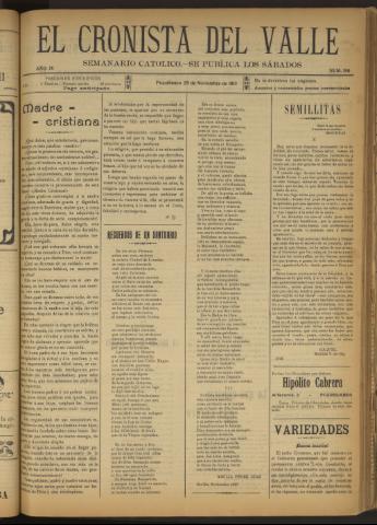 'El Cronista del Valle' - Época 1ª Año IV Número 196 - 1913 noviembre 29