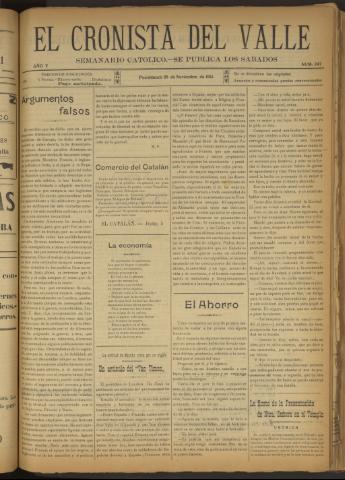 'El Cronista del Valle' - Época 1ª Año V Número 247 - 1914 noviembre 28