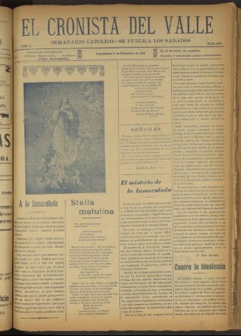 'El Cronista del Valle' - Época 1ª Año V Número 248 - 1914 diciembre 05