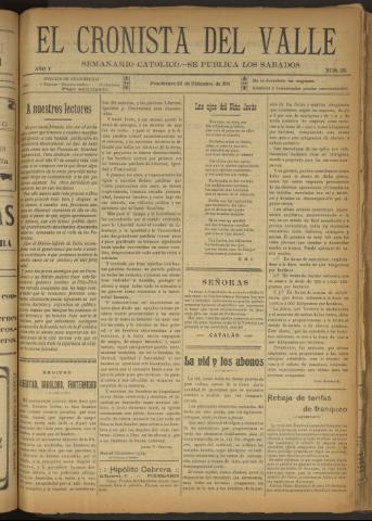 'El Cronista del Valle' - Época 1ª Año V Número 251 - 1914 diciembre 26