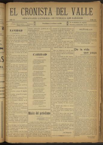 'El Cronista del Valle' - Época 1ª Año VI Número 252 - 1915 enero 02