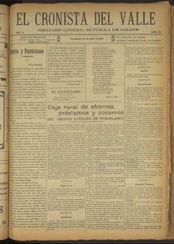'El Cronista del Valle' - Época 1ª Año VI Número 254 - 1915 enero 16