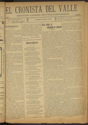 'El Cronista del Valle' - Época 1ª Año VI Número 261 - 1915 marzo 06