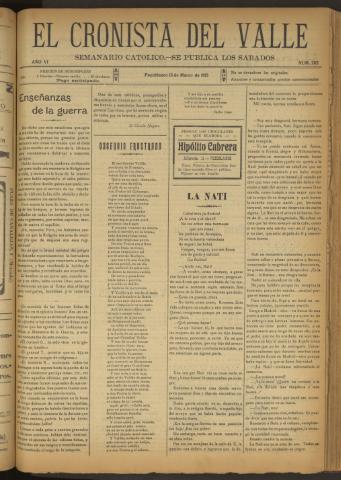 'El Cronista del Valle' - Época 1ª Año VI Número 262 - 1915 marzo 13