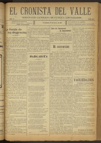 'El Cronista del Valle' - Época 1ª Año VI Número 264 - 1915 marzo 27
