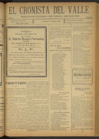 'El Cronista del Valle' - Época 1ª Año VI Número 269 - 1915 mayo 01