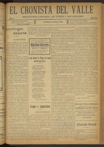 'El Cronista del Valle' - Época 1ª Año VI Número 272 - 1915 mayo 22
