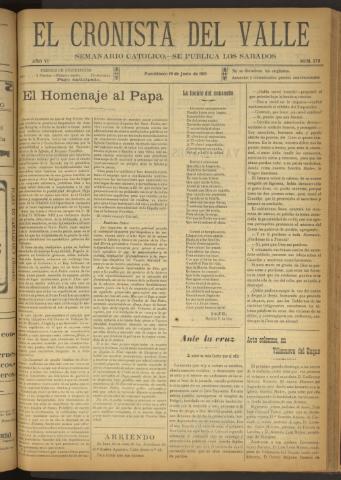'El Cronista del Valle' - Época 1ª Año VI Número 276 - 1915 junio 19