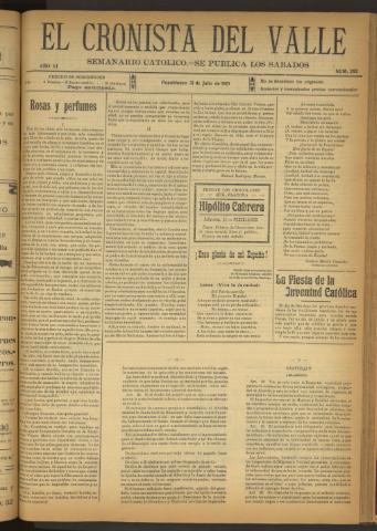 'El Cronista del Valle' - Época 1ª Año VI Número 282 - 1915 julio 31