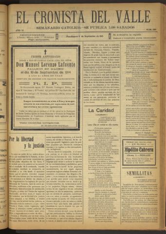 'El Cronista del Valle' - Época 1ª Año VI Número 288 - 1915 septiembre 11